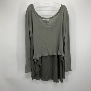 Free People We The Free Layered Lagenlook Tunic Top Raw Hem Oversized Boho M